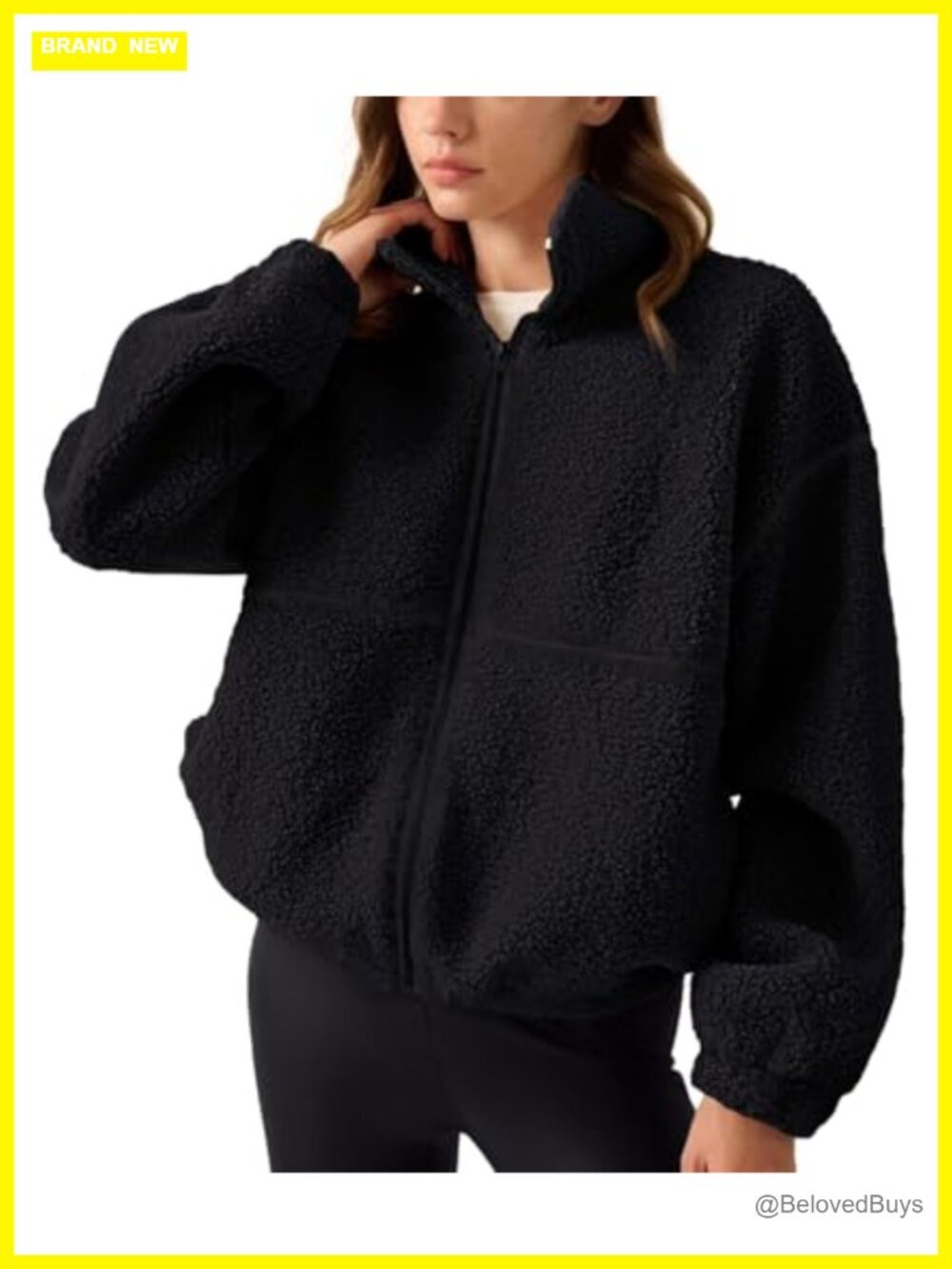 Women's Sherpa Fleece Zip Up Jacket Warm Teddy Coat